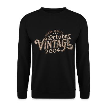 October Birthday Gift | Born in October 2004 - Unisex Sweatshirt - black - Front - Alina (178cm) & Michal (187cm)