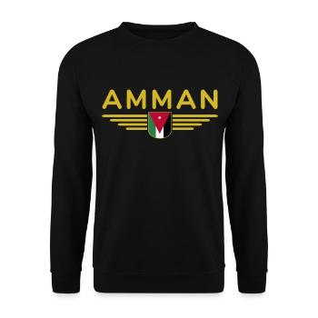 Jordan Amman Fan Outfit T-Shirt Design Gift - Sweat-shirt Unisexe - noir - Devant - Alina (178cm) & Michal (187cm)
