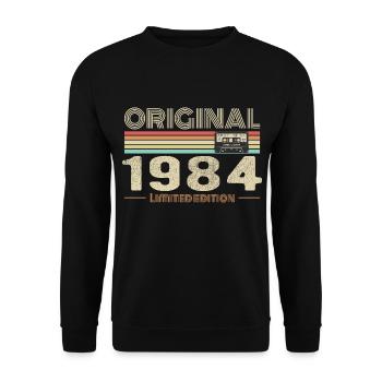 Original 1984 Vintage 1984 Retro Birthday 1984 - Unisex Sweatshirt - black - Front - Alina (178cm) & Michal (187cm)