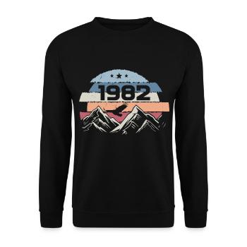 Original 1982 Jahrgang 1982 Geburtstag 1982 - Unisex Pullover - Schwarz - Vorne - Alina (178cm) & Michal (187cm)
