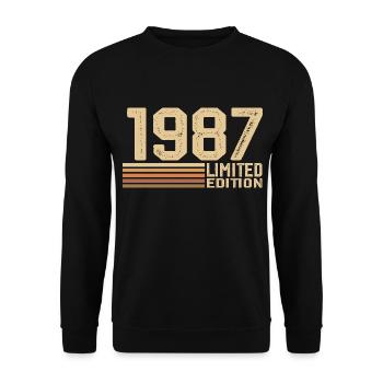 Né en 1987 anniversaire - Cadeau 1987 Vintage 1987 - Sweat-shirt Unisexe - noir - Devant - Alina (178cm) & Michal (187cm)