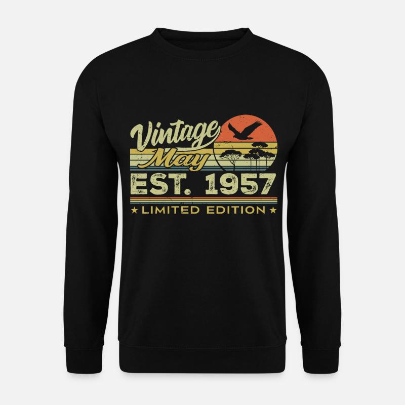 Geburtstag Mai 1957, geboren im Mai 1957 - Mai 1957 - Unisex Pullover - Schwarz