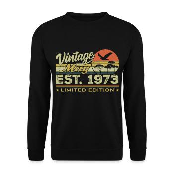 Anniversaire Mai 1973, nés en mai 1973 - May 1973 - Sweat-shirt Unisexe - noir - Devant - Alina (178cm) & Michal (187cm)