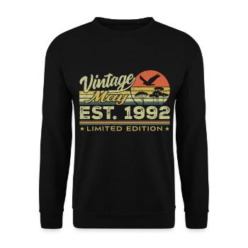 Birthday May 1992, born in May 1992 - May 1992 - Unisex Sweatshirt - black - Front - Alina (178cm) & Michal (187cm)