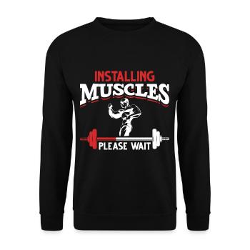 Gym Gym Funny et haltères - Sweat-shirt Unisexe - noir - Devant - Alina (178cm) & Michal (187cm)