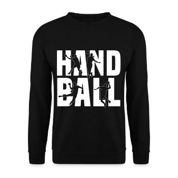 Handball Player Dabbing HandballEr Sport Gift - Unisex Sweatshirt - black - Front - Alina (178cm) & Michal (187cm)
