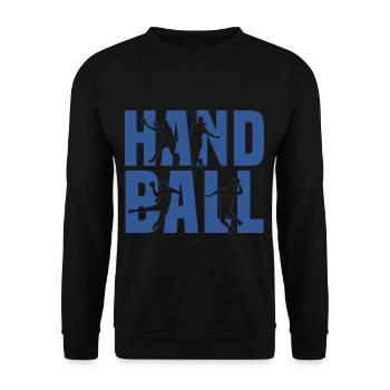 Handball Player Dabbing HandballEr Sport Gift - Unisex Sweatshirt - black - Front - Alina (178cm) & Michal (187cm)