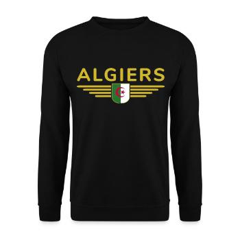 Algiers Design – Capital of Algeria - Unisex Sweatshirt - black - Front - Alina (178cm) & Michal (187cm)
