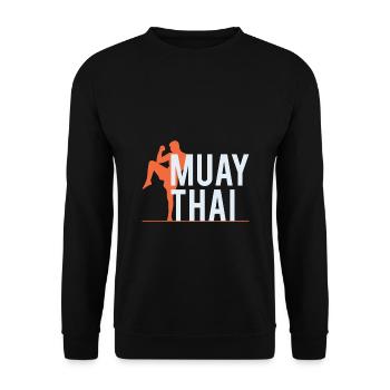 Muay Thai Kampfsportler Kapoera Boxen Geschenk - Unisex Pullover - Schwarz - Vorne - Alina (178cm) & Michal (187cm)