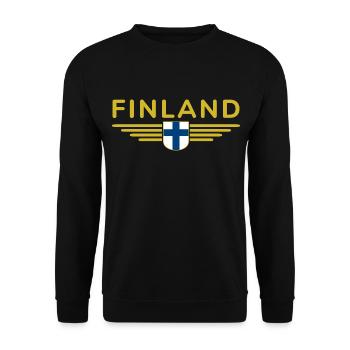 Conception de t-shirts en Finlande – Nordic Style & Nature - Sweat-shirt Unisexe - noir - Devant - Alina (178cm) & Michal (187cm)