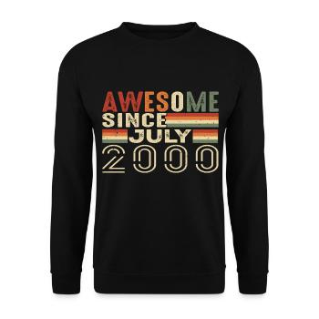 Juli 2000 Geburtstagsgeschenk Juli 2000 Jahrgang - Unisex Pullover - Schwarz - Vorne - Alina (178cm) & Michal (187cm)