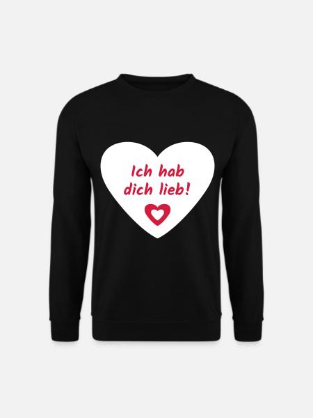 Ich hab dich Lieb Herz - Unisex Pullover - Schwarz