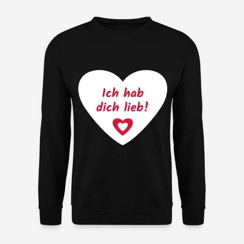 Ich hab dich Lieb Herz - Unisex Pullover - Schwarz
