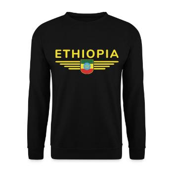 Ethiopia Design – Pride and Culture - Unisex Sweatshirt - black - Front - Alina (178cm) & Michal (187cm)