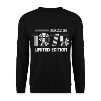 1975 Birthday Gift 1975 Gift Idea - Unisex Sweatshirt - black - Front - Alina (178cm) & Michal (187cm)