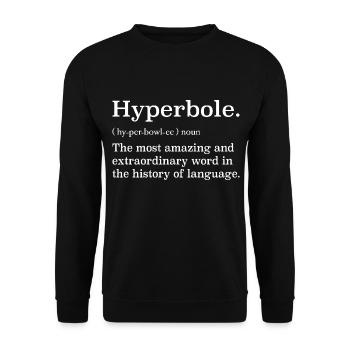 Hyperbole definition - Sweat-shirt Unisexe - noir - Devant - Alina (178cm) & Michal (187cm)