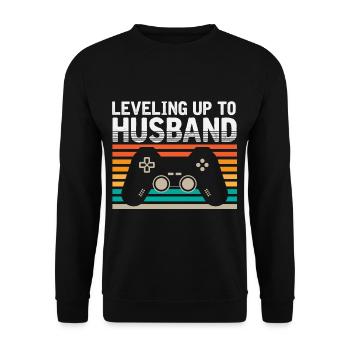 Verlobung Video Gamer Bräutigam Gaming Ehemann - Unisex Pullover - Schwarz - Vorne - Alina (178cm) & Michal (187cm)