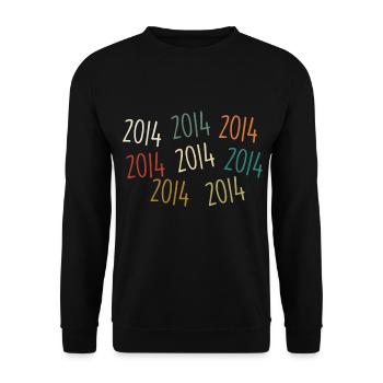 Born in 2014 - legendary since 2014 - Unisex Sweatshirt - black - Front - Alina (178cm) & Michal (187cm)
