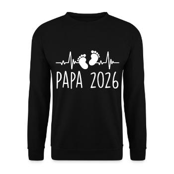 Dad 2026 Frequency Herschlag Father's Day Gift - Unisex Sweatshirt - black - Front - Alina (178cm) & Michal (187cm)