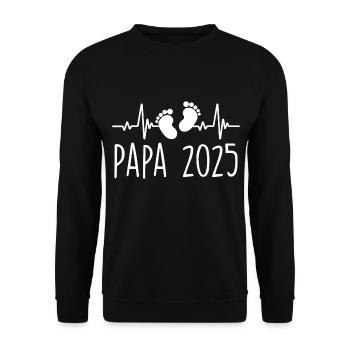 Dad 2025 Frequency Herschlag Father's Day Gift - Unisex Sweatshirt - black - Front - Alina (178cm) & Michal (187cm)