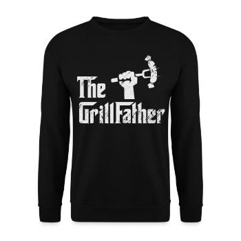 the grillfather - Unisex Sweatshirt - black - Front - Alina (178cm) & Michal (187cm)
