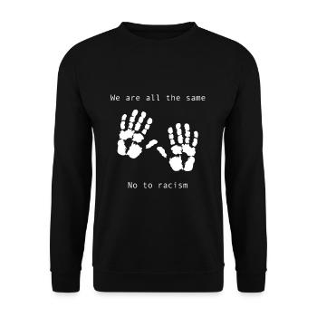 Contre la loi, les nazis, le racisme. Pour la démocratie - Sweat-shirt Unisexe - noir - Devant - Alina (178cm) & Michal (187cm)