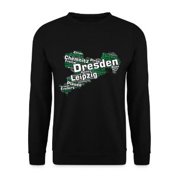Saxony State: Saxon cities - Unisex Sweatshirt - black - Front - Alina (178cm) & Michal (187cm)