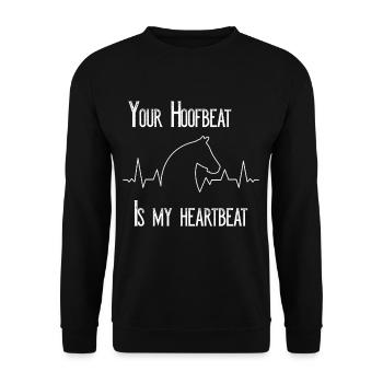 Horses Heartbeat heartbeat gift for horsewoman - Unisex Sweatshirt - black - Front - Alina (178cm) & Michal (187cm)