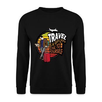 Voyager Voyager Voyager est un cadeau que vous offrez - Sweat-shirt Unisexe - noir - Devant - Alina (178cm) & Michal (187cm)