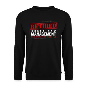 Retired Under New Management, Lake Wife for Details - Unisex Sweatshirt - black - Front - Alina (178cm) & Michal (187cm)