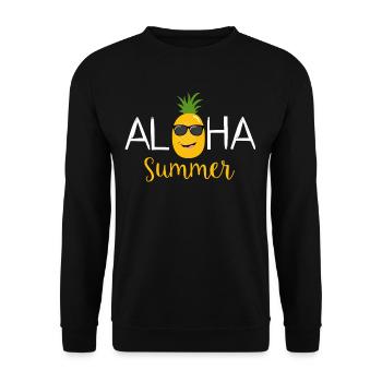 Aloha Summer, Hawaii, Pineapple, Pineapple - Unisex Sweatshirt - black - Front - Alina (178cm) & Michal (187cm)