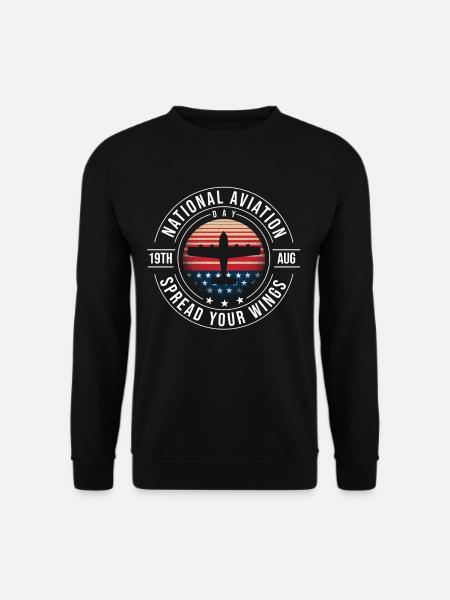 Aviation Day, aviation day on 19 August - Unisex Sweatshirt - black