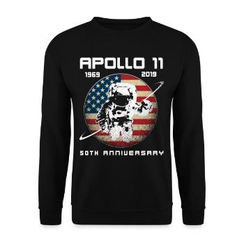 Apollo 11 50 Anniversary 1969 - 2019 Space US - Unisex Sweatshirt - black - Front - Alina (178cm) & Michal (187cm)