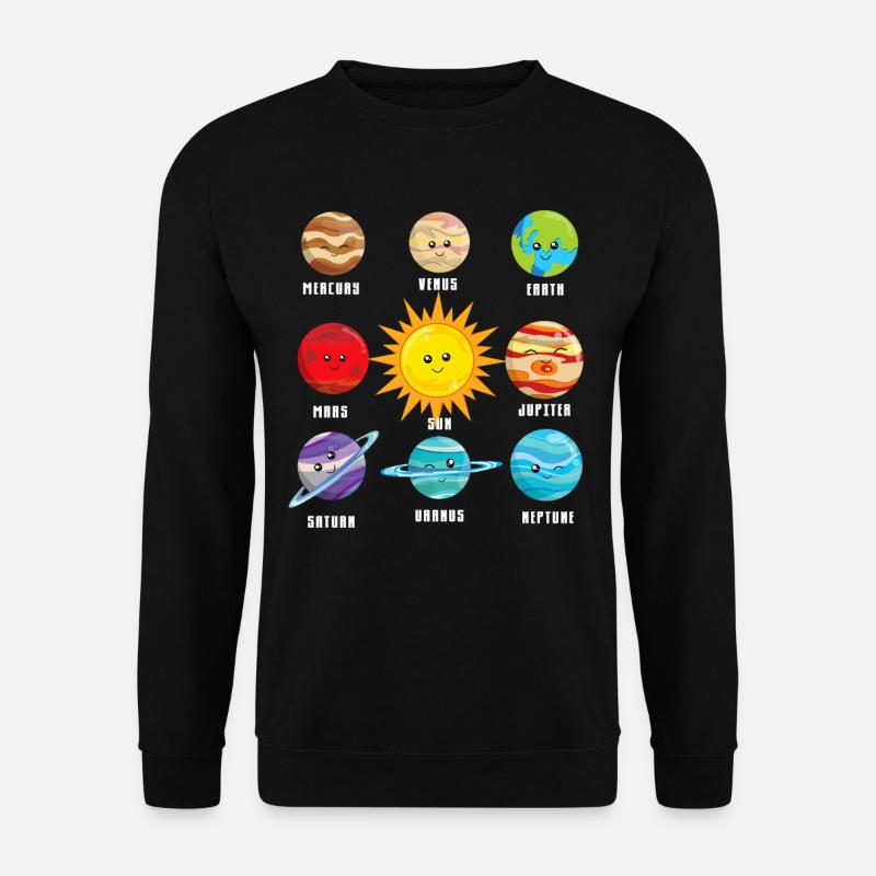 Planets in our solar system.Earth Jupiter, Neptune - Unisex Pullover - Schwarz