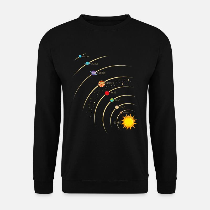 Planets in our solar system. Earth, sun, Mars - Unisex Sweatshirt - black