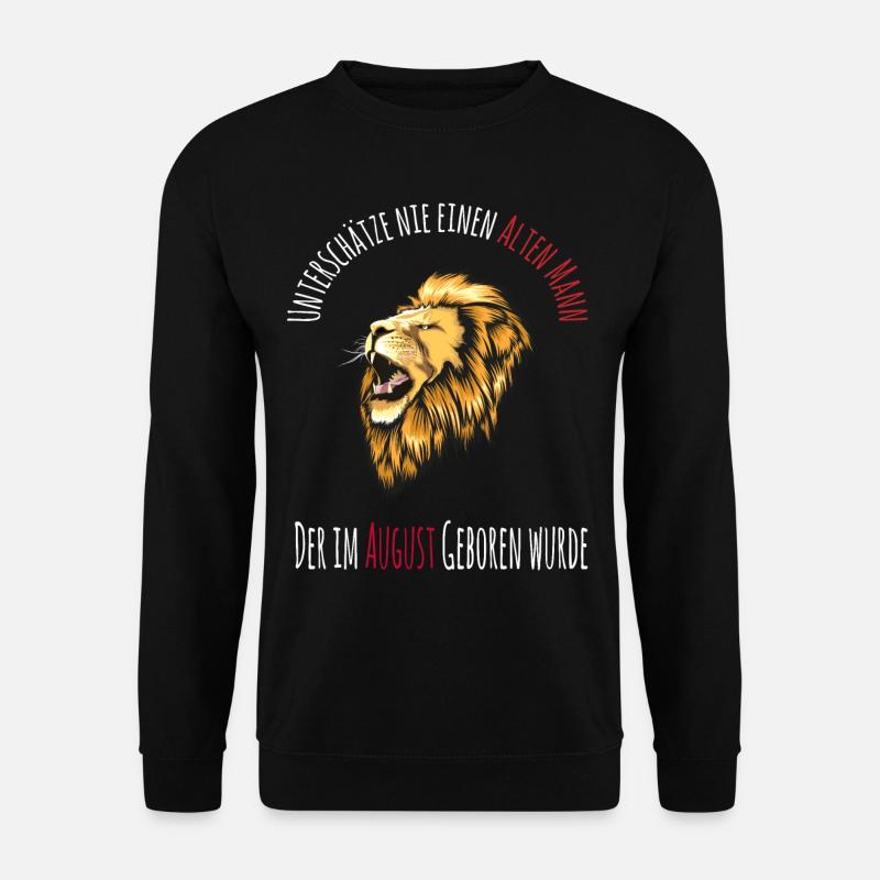 Geburtstag Sternzeichen Löwe Mann August - Unisex Pullover - Schwarz