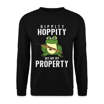 Hippity Hoppity get off my property, frog weapon - Unisex Sweatshirt - black - Front - Alina (178cm) & Michal (187cm)
