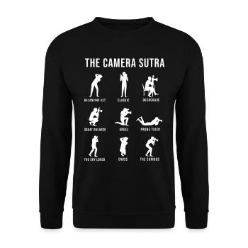 Fotograf the Camera Sutra ,Stellungen Fotoshoot - Unisex Pullover - Schwarz - Vorne - Alina (178cm) & Michal (187cm)