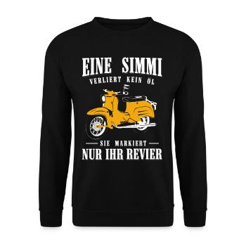 Schwalbe, Eine Simmi leckt nicht,Markiert Revier - Unisex Pullover - Schwarz - Vorne - Alina (178cm) & Michal (187cm)