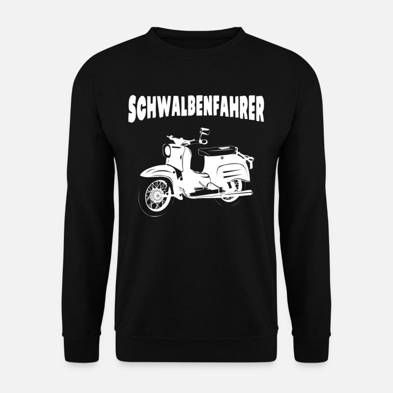 Schwalbenfahrer, Simmi, Simson, 3 Gänge, DDR Moped - Unisex Pullover - Schwarz