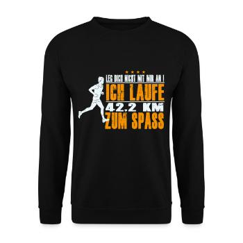 Coureur marathon coureur marathon courir jogging - Sweat-shirt Unisexe - noir - Devant - Alina (178cm) & Michal (187cm)