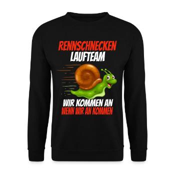 Course des escargots de l'équipe de jogging - Sweat-shirt Unisexe - noir - Devant - Alina (178cm) & Michal (187cm)
