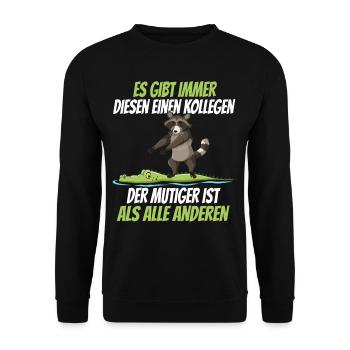 Chemise d'adieu drôle de compagnon de crocodile de raton laveur - Sweat-shirt Unisexe - noir - Devant - Alina (178cm) & Michal (187cm)