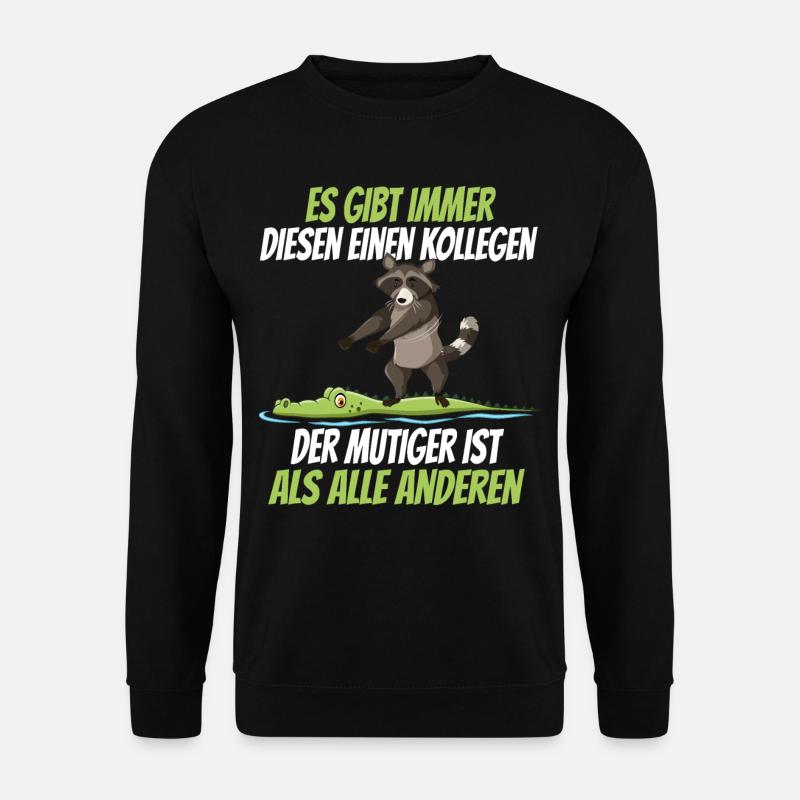 Lustiges Kollegen Waschbär Krokodil Abschied Shirt - Unisex Pullover - Schwarz
