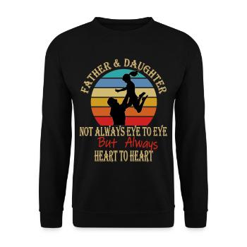 Père et fille regardent papa et fille - Sweat-shirt Unisexe - noir - Devant - Alina (178cm) & Michal (187cm)