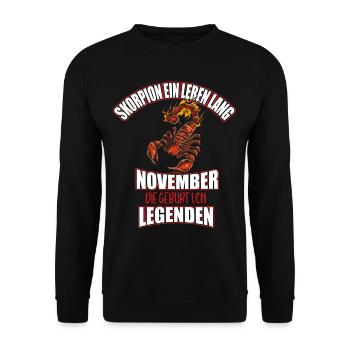 Cadeau d'anniversaire de novembre Zodiac Scorpion - Sweat-shirt Unisexe - noir - Devant - Alina (178cm) & Michal (187cm)