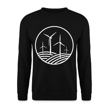 Éolienne Retro Style , Énergie verte - Sweat-shirt Unisexe - noir - Devant - Alina (178cm) & Michal (187cm)