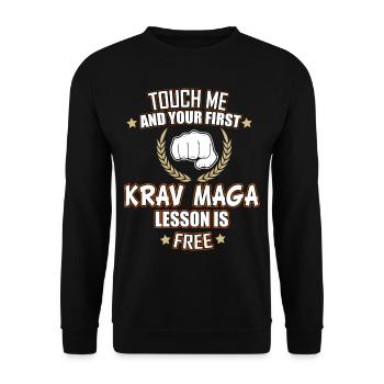 Krav Maga Arts Martiaux Auto-Défense Enseignement - Sweat-shirt Unisexe - noir - Devant - Alina (178cm) & Michal (187cm)