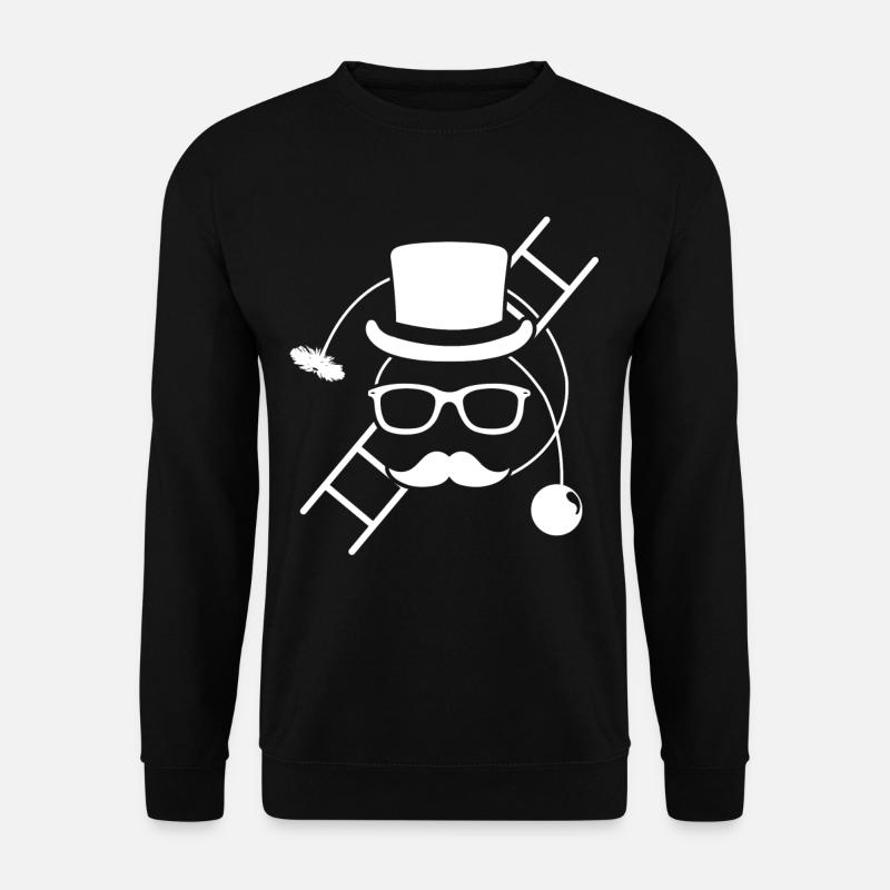 Schornsteinfeger mit Rußbesen und Leiter - Unisex Pullover - Schwarz