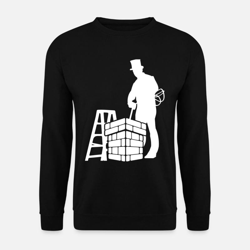 Schornsteinfeger auf dem Dach , Esse auskehren - Unisex Pullover - Schwarz